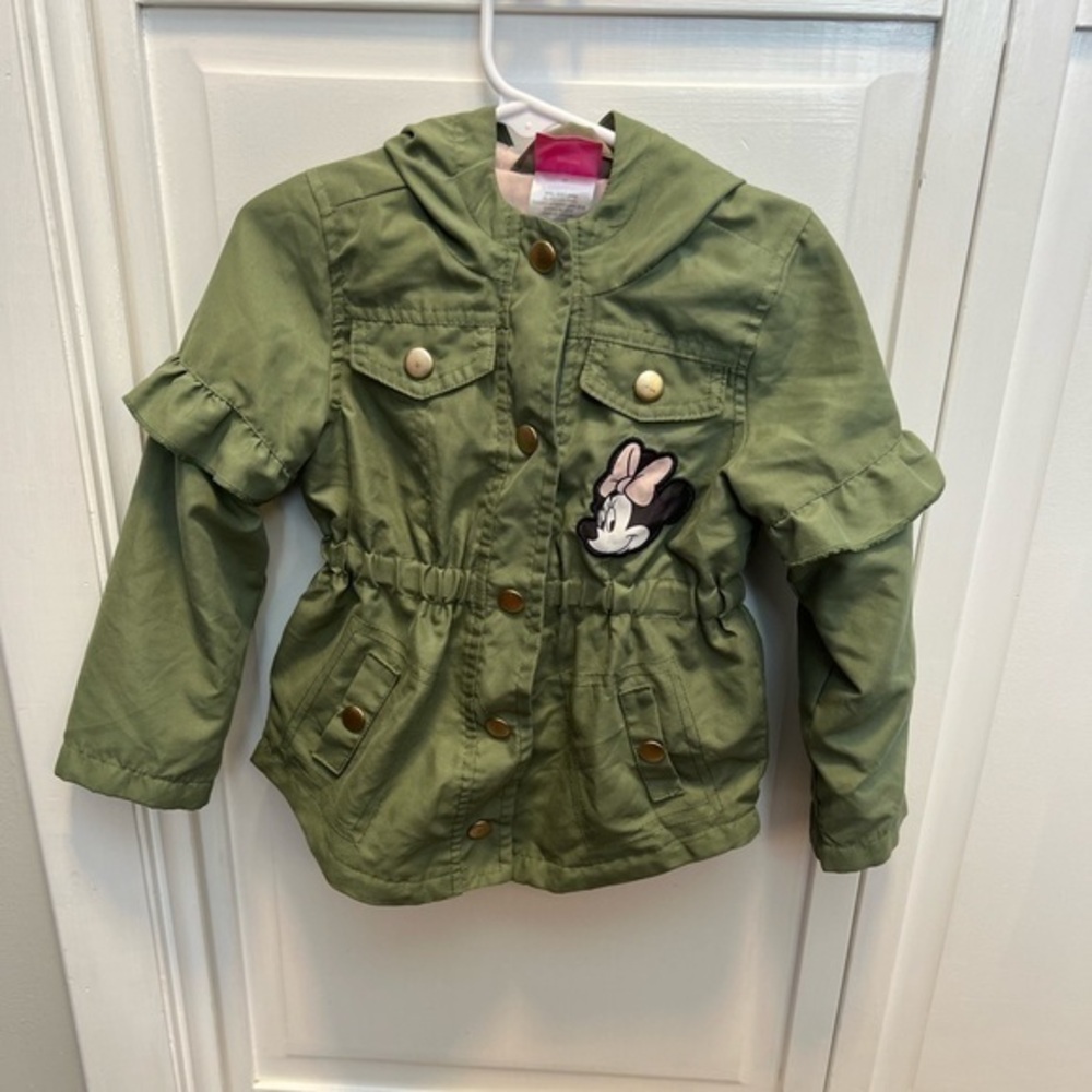 Disney Junior Minnie Mouse Lightweight Jacket With Hood Size Girl 3T Color Green